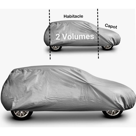 Housse de protection voiture WERKA PRO - Imperméable et résistante aux intempéries Taille XXL : 508x178x119 cm