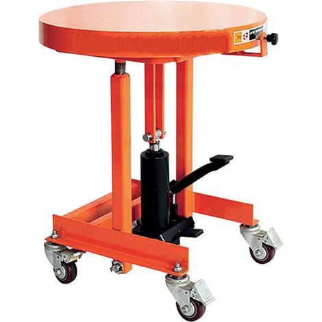 Matisère – Table élévatrice à plateau tournant 200 kg – Dimensions plateau Ø 600 mm – Hauteur max 1060 mm – Roulettes freinées – MD20R (1/5)