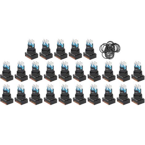 25-teiliger beleuchteter Druckknopf, 12V AC/DC elektrischer Schalter für Industrieanlagen, Steuerung mit Kontrollleuchte, Steuerkasten, geeignet für Maschinen und Schalttafeln. (1/5)