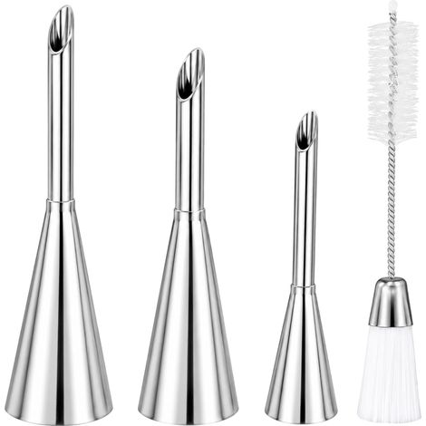 3 Pcs Douille de Pâtisserie Petit Choux 1 brosse à cheveux Injecteur de Buses À Fleurs Encadrées À la Crème, Injecteur de Confiture, Beignets À Gâteau Feuilleté (1/5)