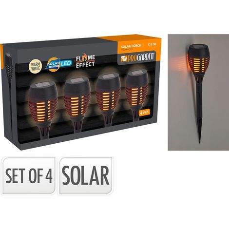 SET 4 ANTORCHAS SOLARES BLACK