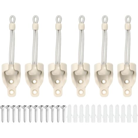 6Set Pieces Universelles De Remplacement pour Store Solaire, Attaches Elastiques avec Supports De Reception, Beige (1/5)