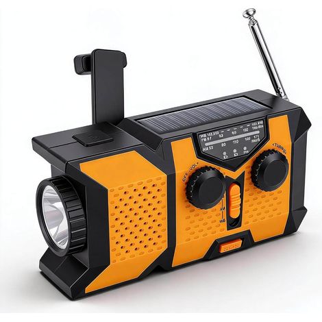 Radio d'urgence, Portable à énergie Solaire Manivelle avec Charge (1/5)