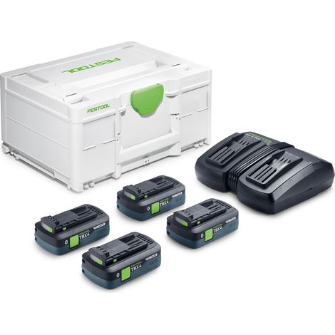 Festool Energie-Set SYS 18V 4xTBX4/TCL6DUO im Systainer
