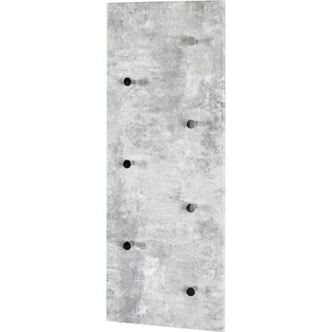 Garderobe murale optique béton-chromé 7 crochets- 80 x 5,5 x 30 cm -PEGANE- (1/2)