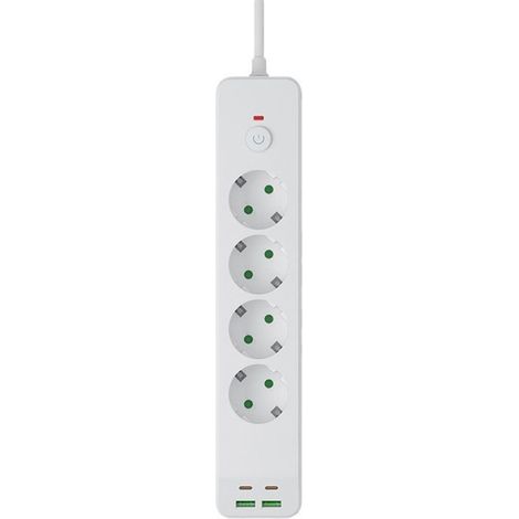 Multiprise to 4 socket with switch and cable of 1,8 m 10 A for the home - White (1/5)