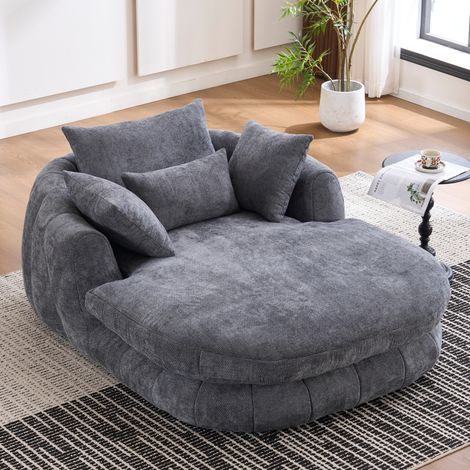 Fauteuil méridienne surdimensionné pour intérieur, canapé chenille profond, fauteuil de lecture nuageux pour salon, chambre à coucher, salle de lecture (1/5)