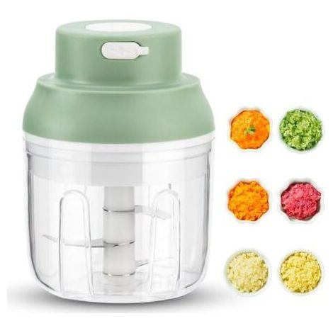 FENOPLASTICAHachoir électrique rechargeable USB, Mini coupe legumes, Capacité de 250 ml, Mini hachoir de cuisine avec, robot mixeur, Idéal pour oignons, ail, poivre, légumes et viande (1/5)