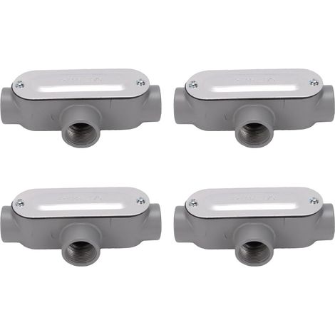 T-shaped conduit body, 4 pieces, 3.4 inch threaded (1/5)