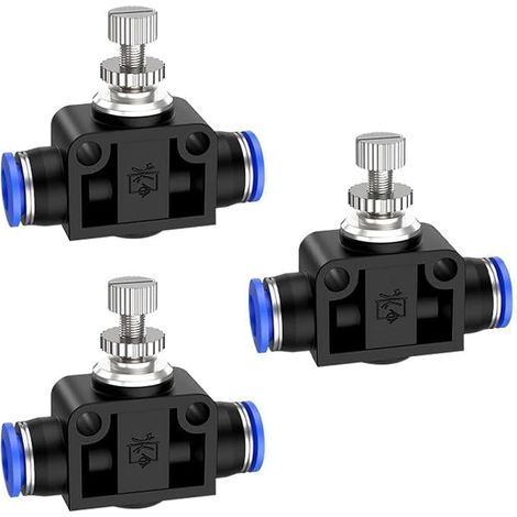 3 Pcs Push Air Flow Control Valve for Connecting, Straight Pneumatic Cruise Control for Pneumatic Hoses and Components (1/5)