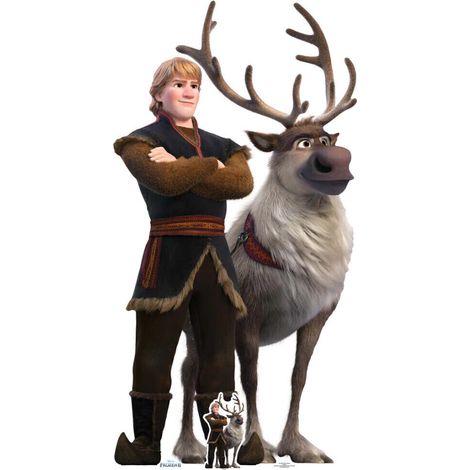 Figurine en carton Disney La Reine des Neiges 2 Kristoff et Sven – Hauteur 195 cm – Décoration originale pour anniversaire et photo booth – Star Cutouts