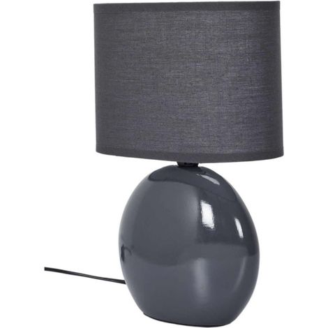 Lampe à Poser en Porcelaine "Janna" 30cm Anthracite (1/5)