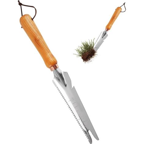 1 Pelle de jardin multifonction en acier inoxydable - Outil de désherbage de jardin - Outil de désherbage manuel - Pelle à désherber pour désherber, creuser et tailler (1/5)