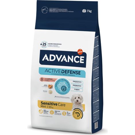 Advance Mini Sensitive Salmon - Cibo per Cani di piccola taglia con sensibilità digestive con Salmone, 7kg (1/5)