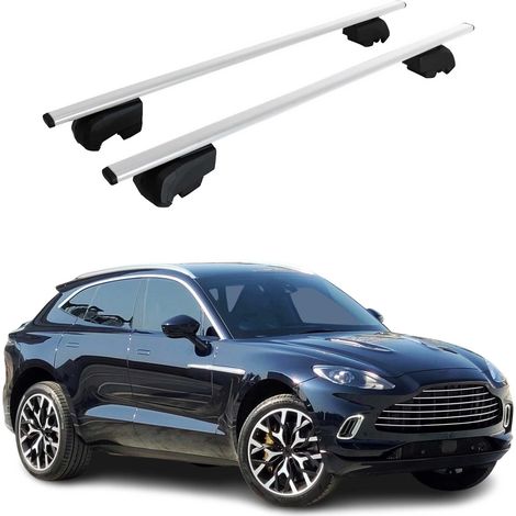 OMAC Barres de toit pour Aston Martin DBX 2021-2025 – City Crash tested – ISO PAS 11154:2006 – Antivol inclus – Charge max 75 kg – 2 barres Argent (1/4)
