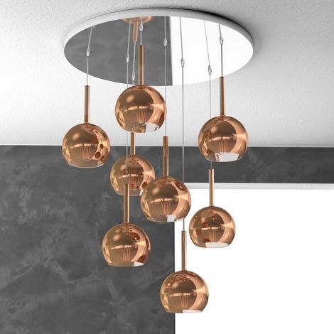 Plafoniera moderna top light future 1155cr s8 tp e27 led vetro pirex soffiato, vetro rame
