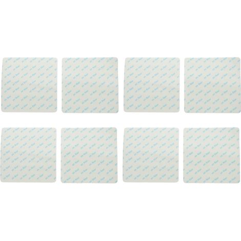 Lot de 8 bandes adhésives double face pour moquettes, clips d'angle, en plastique blanc,
