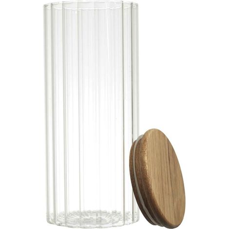 Tarro de cristal Arno con tapa de madera de acacia (1/5)