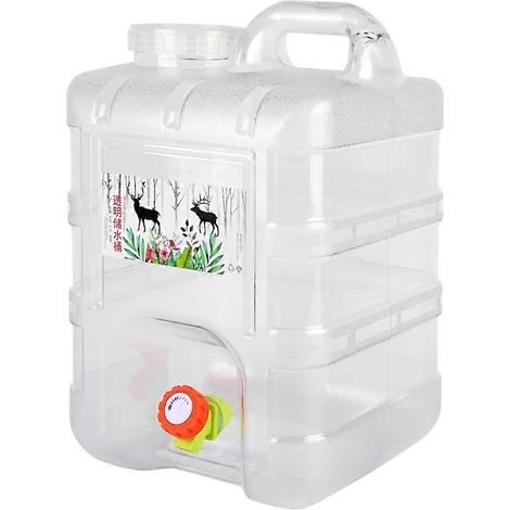 Réservoir d'eau portable de 10 ou 15 litres avec robinet pour le camping, la randonnée, les pique-niques et la conduite. Réservoir d'eau transparent.