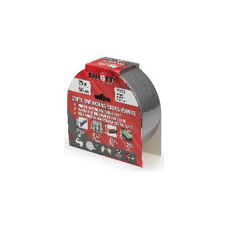 FPLUS cinta americana target 32x50 mm plata , TARGET CTN2550 - Cinta Americana - Industrial - ExtraFuerte - Reparadora - + Malla Reforzada - Espesor 410 Micras - 25 Metros x 50 Mil