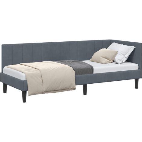Maison Exclusive - Cornice del letto ad angolo Grigio scuro 80 cm x 200 cm Velluto