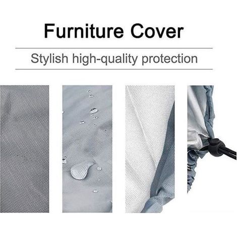 1 Housse de protection Chaise longue, Imperméable, Anti-UV, Tissu Oxford 210D, Jardin, Gris (1/4)