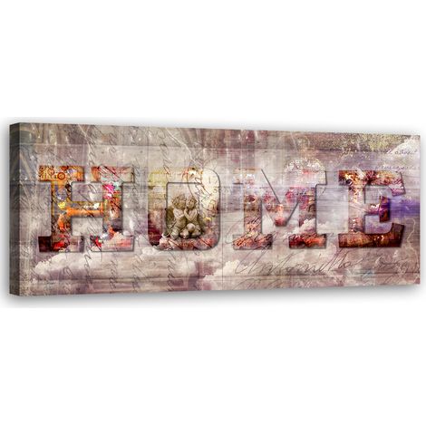 Tableau sur toile Inscription maison vintage 90x30 (1/5)
