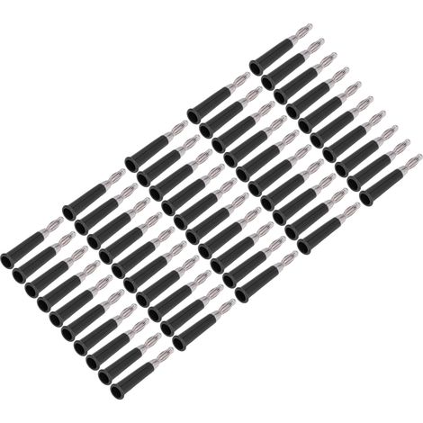 50 Pièces Fiche Banane Lanterne ABS Alliage Zinc Soudée Connecteur Enceinte pour Prise 4mm Noir (1/5)