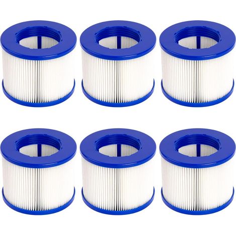 Filtro a 6 pezzi per GYMAX, compatibile con la maggior parte delle vasche idromassaggio, vasche con idromassaggio, vasche gonfiabili e piscine. (1/3)