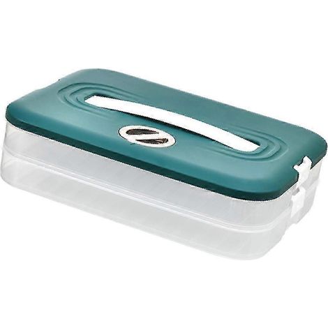Boîte à raviolis avec couvercle, plateau à raviolis, boîte à biscuits, boîte à desserts, boîte de rangement pour raviolis, idéale pour les barbecues et les fêtes en voyage.-2 Layer (1/5)