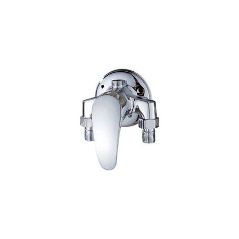 Mitigeur de douche mural Aunrtb en laiton chromé, à levier unique, pour salle de bain, eau chaude et froide. (1/5)
