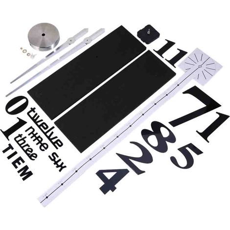 Horloge Murale DIY 3D Autocollante Miroir Noire Silencieuse Moderne Décoration Intérieure Facile à Installer pour Salon Bureau (1/5)