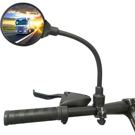 Rétroviseur pour vélo électrique - Rétroviseur de guidon - Rétroviseur droit - Miroir rond - Rétroviseur de sécurité pour vélo - Verre anti-rayures - Rétroviseur de sécurité réglable et pivotant à 360 (1/5)