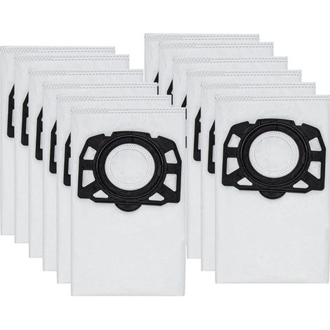 12 sacs filtrants KFI 357 compatibles Kärcher KWD1, KWD2, KWD3, WD2 Plus, WD3, SE 4001, SE 4002, réf. 2.863-006.0, poussière fine, 6L (1/4)