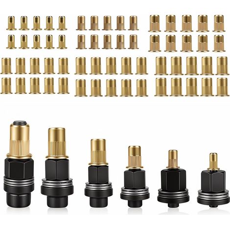 6 Pièces Fileté Metal Ecrou a Sertir, Pince à Insert Fileté Metal, avec 60 Écrous, Outil Riveteuse Manuelle pour Bricolage et Atelier (1/5)