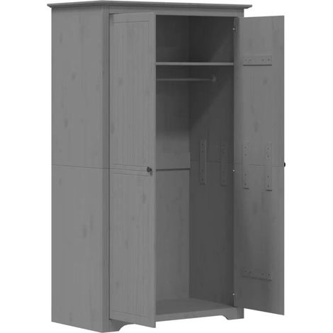 vidaXL Kleiderschrank BODO grau 99x53,5x173 cm aus Massivholz