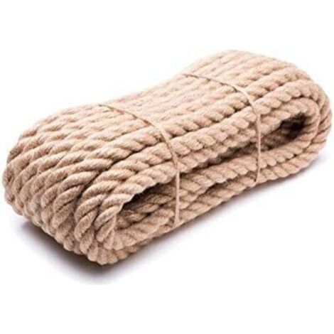 Corde de jute de 18 mm à 20 m, corde de jute, corde de jute, corde d'extérieur, corde imprégnée (1/5)