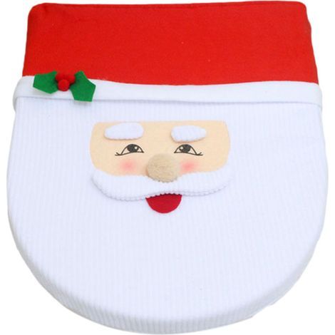 Lot de housses de toilette et couvercle de réservoir antidérapant, motif Noël, anti-moisissure et imperméable pour salle de bain (1/5)