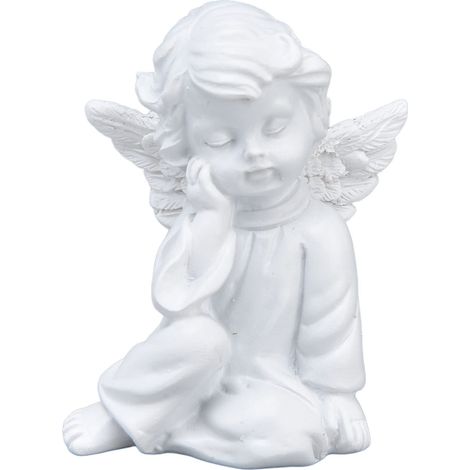 Statue De Chérubin Décorative Figurine d'ange Mini Résine Sculpture d'ange Ornement De Jardin Statues De Bureau Artistiques pour Les événements à la Maison Et Les Collectionneurs(Droite)