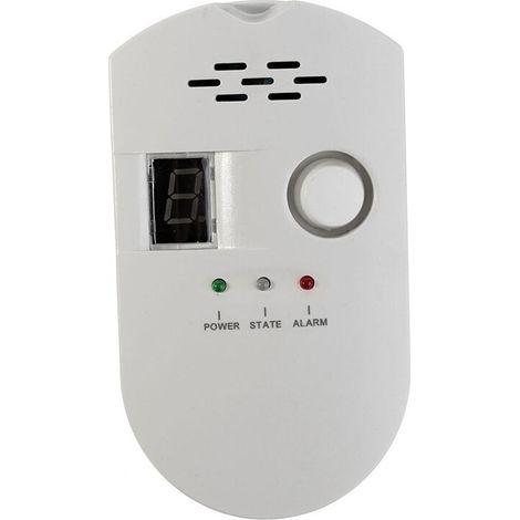 LPG/Natural Gas/Coal Gas Leak Detector, Plug-in Sensor Monitor with Audible Alarm and LED Digital Display, for Methane, Propane, Butane Fuel (1/5)