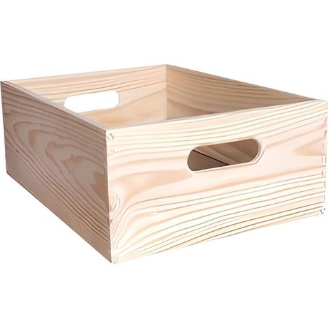 WELL HOME MOBILIARIO & DECORACIÓN Scatola portaoggetti impilabile pino massiccio 60 x 40 x 15 cm (1/5)