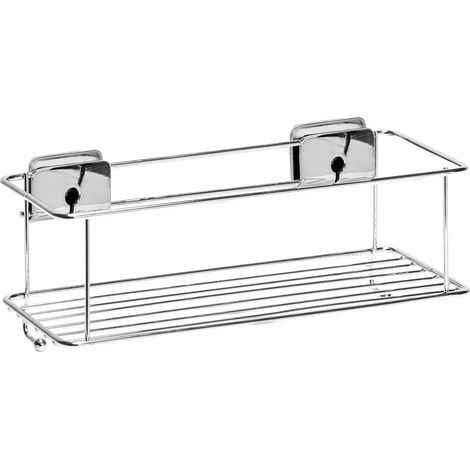 CESTELLO PER DOCCIA RIPIANO SINGOLO SERIE 'GRIP' cm 26 x 11,3 x h.12  - METAFORM