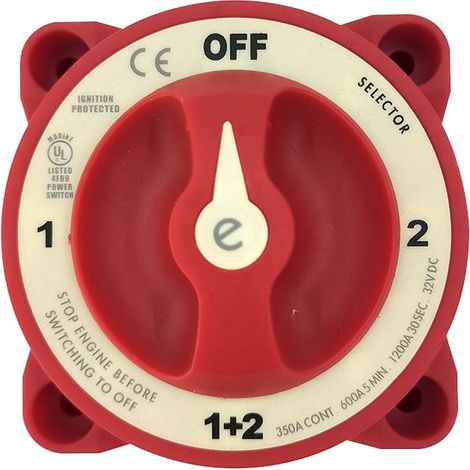 Interruttore selettore batteria applicabile, terminale a 4 posizioni, interruttore cavo batteria per camper 32V 350A ROSSO