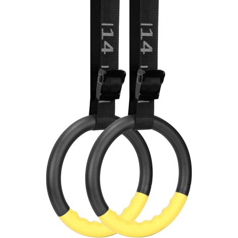 Set d'Anneaux de Gymnastique - Olympiques avec Sangle en Nylon Réglable, Traction ABS Antidérapant pour Ringe Gym Intérieur (1/5)
