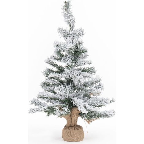 Mini albero di Natale innevato Boreal con base in juta, 60 cm 7ho