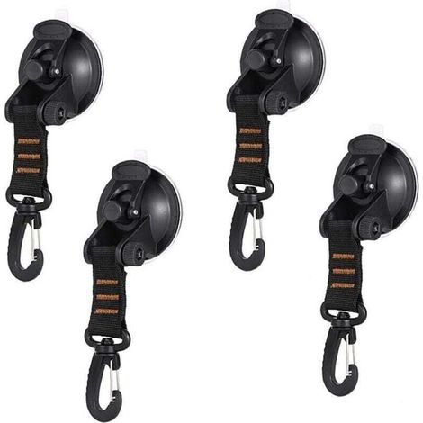4pcs Ancre à Ventouse, Ventouses D'ancrage, Ancre à Ventouse Robuste avec Fixation du Crochet d'Arrimage, Crochet de Fixation de Ventouse Auvent à Ventouse pour Voiture Bateau Camping Tente Bagage (1/5)