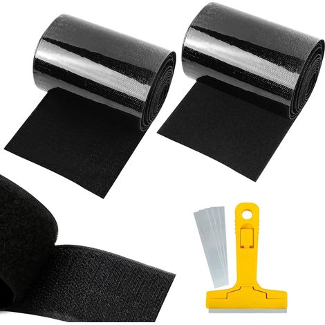 Hook And Loop - Adhésif puissant - 11 cm x 2 m - Feutre fort renforcé - Ruban adhésif double face - Autocollant double face pour fixer des coussins de canapé, literie, tapis (1/5)