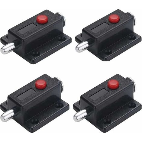 4 cerraduras de puerta automáticas con pestillo de resorte y perilla de resorte, color negro, GU.B/bueno