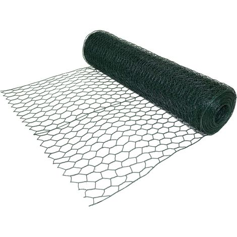 Wire Mesh Roll, Galvanized Hexagonal Wire Mesh Fencing 60CM X 25M, Mesh Sizes 50mm Chicken Wire Net for Indoor Outdoor Garden Fencing, Border Fence, Animal Fence, Plant and Tree Protection, Green (1/5)