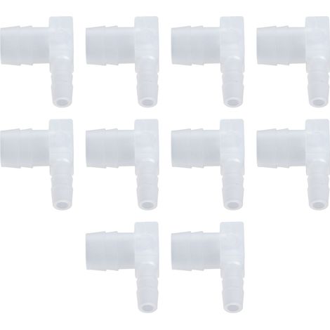 10 Stück Kunststoff-Schlauchverbinder, Reduzierstücke, L-förmig, 90°-Winkel, Rohrverbinder 12 x 6 mm (1/5)